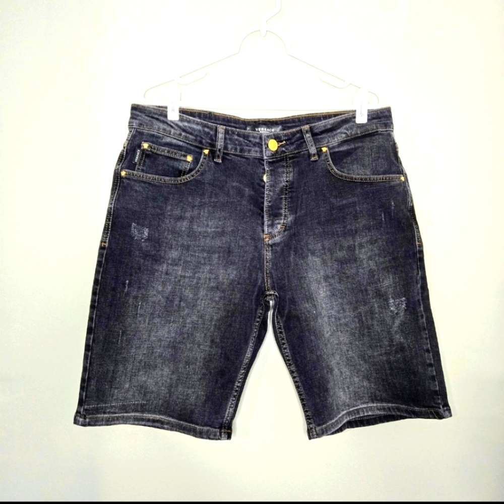 Versace Button Fly Jean Shorts